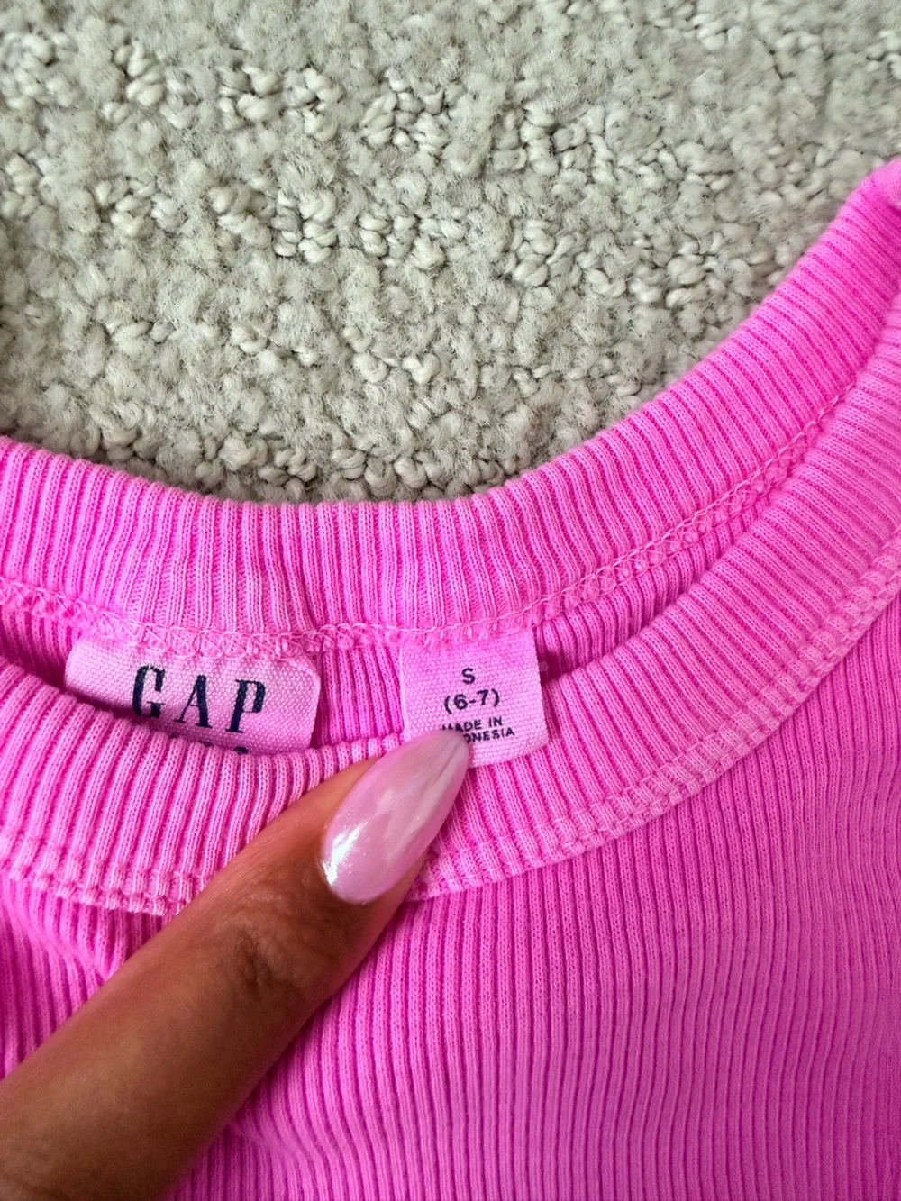 GAP Girls Bright Pink Ribbed Tank Top